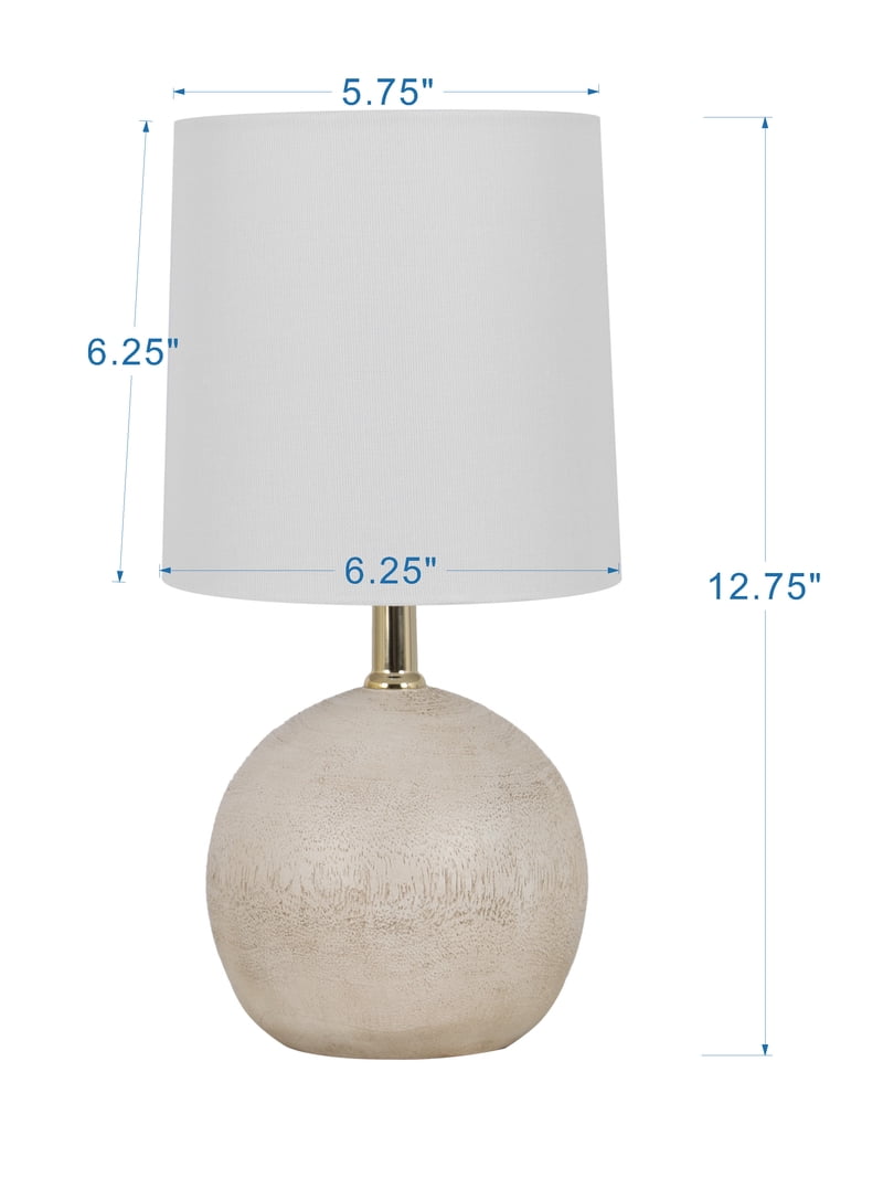Mainstays 12.75 inch White Ball Table Lamp with Linen Shade for