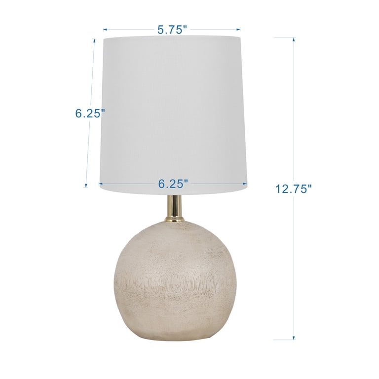 Mainstays 12.75 inch White Ball Table Lamp with Linen Shade for