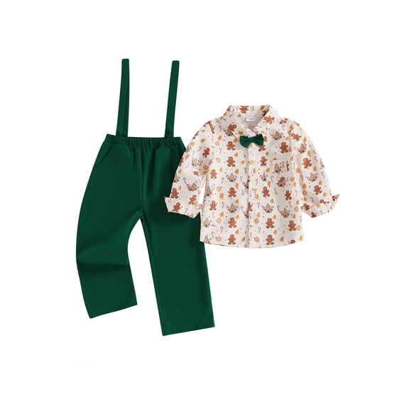 BemeyourBBs Toddler Baby Boys Clothes Set Lapel Shirt Solid Color Overalls Pants