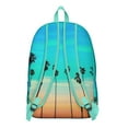 thumbnail image 4 of Tropical Paradise Backpack, Hawaii Palm Tree School Bag with Summer Beach Palm Trees Design, Vibrant Tropical Sunset, Minimalist Boho Style, 4 of 5