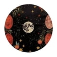 thumbnail image 4 of BCIIG Moon Phases Stars Red Flowered Border Round Table Cover Stain Resistant Washable Indoor Outdoor Tablecloth Kitchen Dining Wedding Parties Picnic Camping, 100% Polyester Fiber 54"-58, 4 of 8