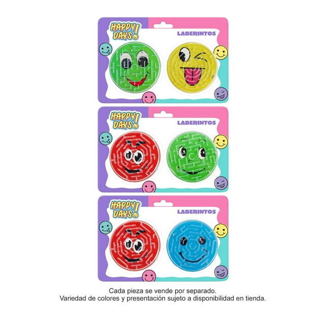 Laberintos Prichos Happy Days! Multicolor Varios Modelos de Plástico y Metal 2 Piezas por Empaque