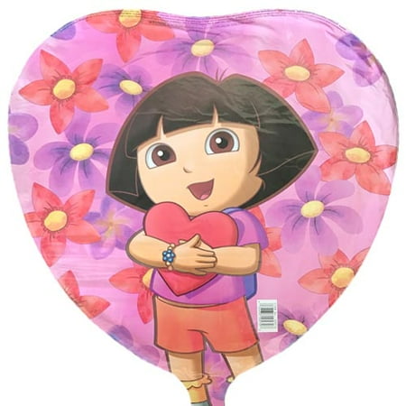 Dora the Explorer 'Floral' Heart-Shaped Foil Mylar Balloon (1ct)