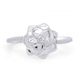 thumbnail image 2 of AFFY 0.15 Carat Round Shape Natural Diamond Rose Flower Engagement Ring 14K Solid White Gold Ring Size-10, 2 of 6