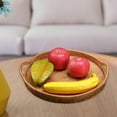 thumbnail image 3 of EIMELI Round Rattan Serving Tray  Parties Kitchen Organizer Serving Basket for Snacks Breakfast   22cm, 3 of 7