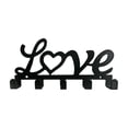 thumbnail image 2 of Love Pattern Metal Wall Mount Hooks, 5 Hooks Decorative Key Stand, Storage Organizer for Entryway, Bedroom, Office Daily Home Organization Decoration, 2 of 6