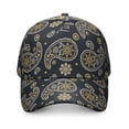 thumbnail image 2 of Floral Paisley Baseball Cap – Boho Vintage Retro Ethnic Dad Hat, Abstract Decorative Mandala Exotic Artistic Elegant Classic Chic Pattern, Adjustable Snapback, 2 of 7