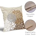 thumbnail image 5 of Grey Brown Dahlia Pillow Cover 18X18 Inch Gray Coffee Colored Throw Pillow Covers Spring Summer Floral Decorative Pillowcase Decor for Sofa Couch Bed Flower Print Square Linen Cushion Cover, Set of 2, 5 of 6