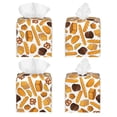 thumbnail image 2 of Picia Coffee Bun Hot Dog Pattern Tissue Box Cover,PVC Leather Square Holder,Tissue Box Holder with Magnetic Bottom,Facial Paper Organizer Dispenser-5.2"X5.2"X5.2", 2 of 8