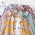 thumbnail image 4 of Camisa informal a cuadros para mujer, blusa holgada de manga larga, ropa de Boutique, novedad de otoño, 2023, 4 of 4