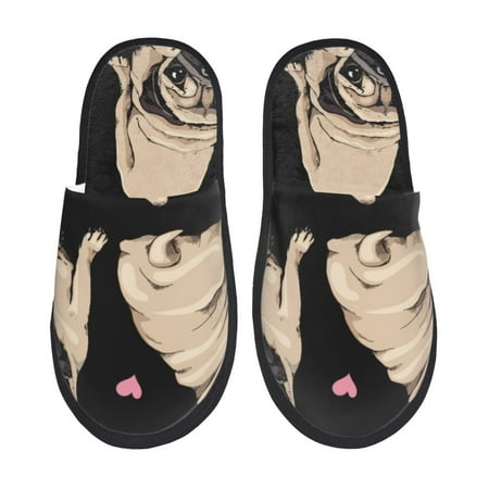 

House Slippers for Women and Men French Bulldog A Comfy Fuzzy Bedroom Slippers Furry Home Shoes for Indoor Outdoor
