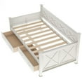 thumbnail image 5 of Saim Twin Size Wooden Modern and Rustic Casual Style Daybed, Cream White, 5 of 9