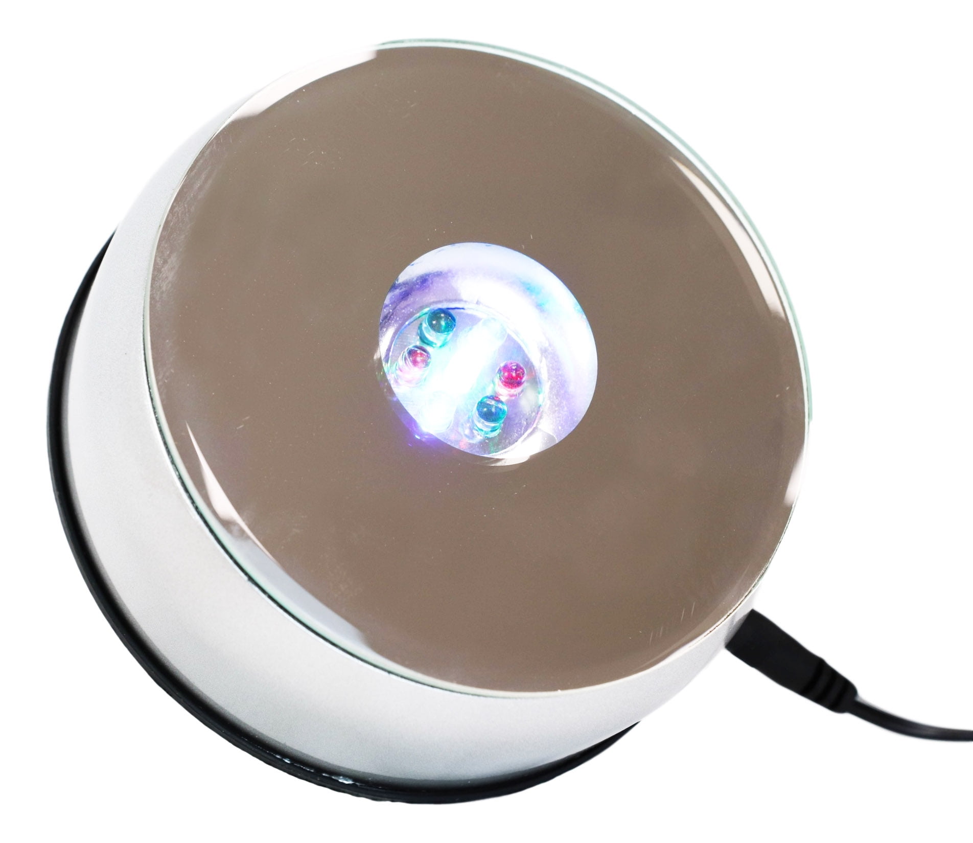 Rotating Colorful 7 LED Light Mirror Display Base for Crystal Acrylic Glass Art 
