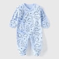 thumbnail image 2 of JUMEYU Baby Girl Fall Clothes Newborn Baby Girl Romper Infant Fall Winter Clothes Ruffle Sweater Long Sleeve Jumpsuit 0 3 6 9 12 18 Months (Light Blue,3-6 Months), 2 of 6