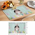 thumbnail image 6 of Easter Rabbit Tail Placemats Set&nbsp;of&nbsp;8 Spring Floral Watercolor Easter Eggs Grass Teal Wood Grain Heat Insulation Washable Place Mats, Non-Slip Table Mats for Dining Table Kitchen,13x19 Inch, 6 of 9