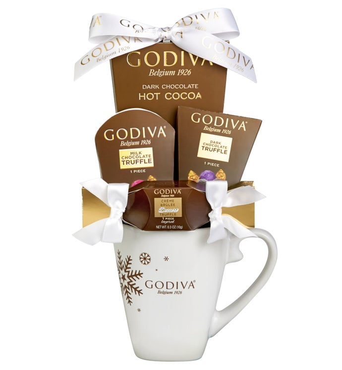 Godiva Mug Chocolate Gift Set, Includes Snowflake Holiday Mug with