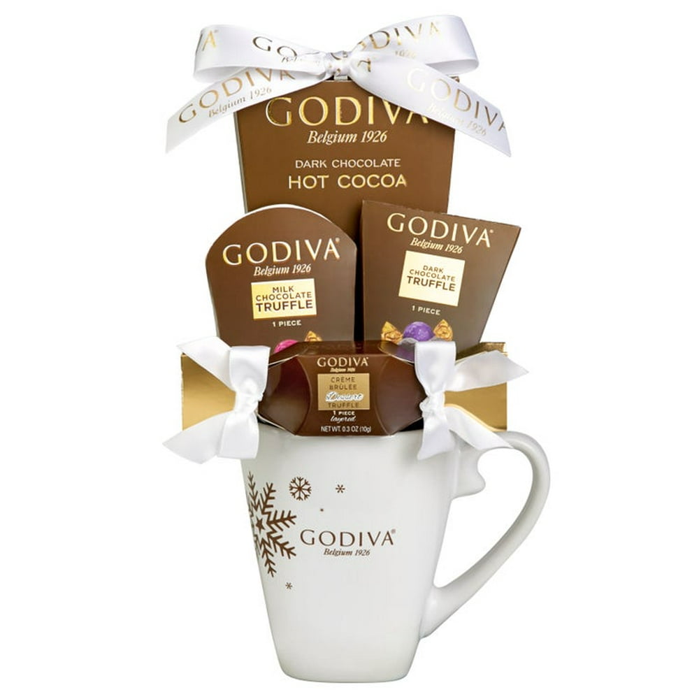 Godiva Mug Chocolate Gift Set, Includes Snowflake Holiday Mug with