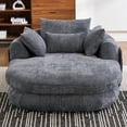thumbnail image 3 of Oversized Chaise Lounge Chair Indoor, Deep Seat Chenille Sleeping Couch, Cloudlike Reading Chair for Living Room, Bedroom, Reading Room, 3 of 5