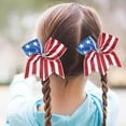 thumbnail image 4 of Monebena 4th of July Cheer Bows Fourth of July Accessories Patriotic Red White and Blue Bow Hair Accessories Memorial Day Hair Bow Hair Scrunchies for Women Flag Design Accessories Party Supplies, 4 of 7