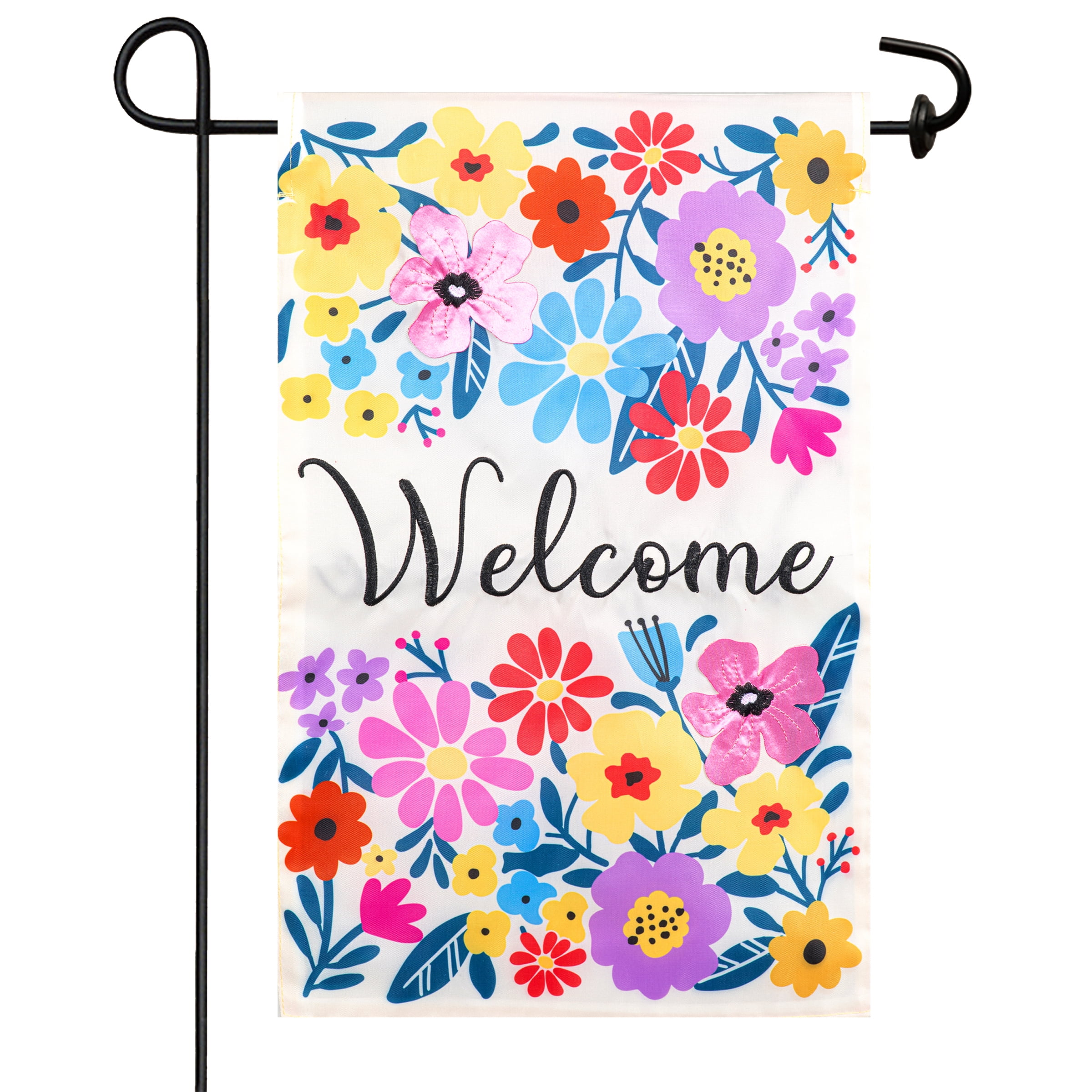 Meadow Creek 11.5" x 18" Spring Floral Welcome Outdoor Yard Flag