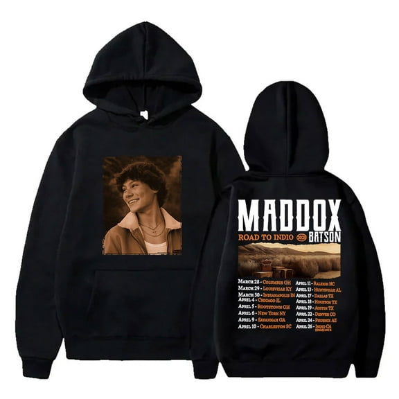 Maddox Batson Road To Indio Tour 2025 Hoodies Cosplay Unisex Long Sleeve Hooded Sweatshirts Pullover