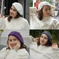 thumbnail image 6 of 3 Pieces Soft Lightweight Crochet Hats Ribbed French Berets Beanie Slouchy Knit Beret Hat for Women, 6 of 6