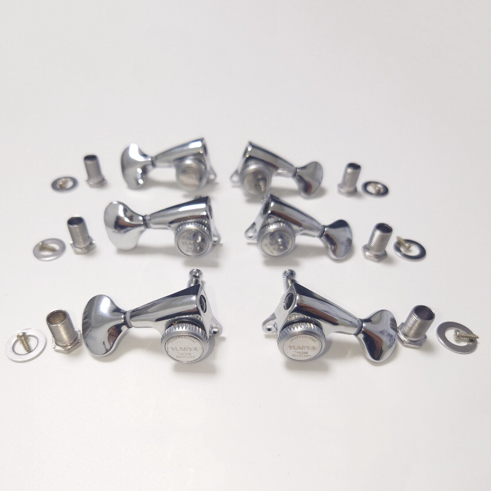 6 Pieces 3L 3R Guitar Lock String Tuners – Locking Tuning Key Pegs Machine Heads Replacement Parts for ST TL Style Electric, Folk or Acoustic Guitars – Nickel