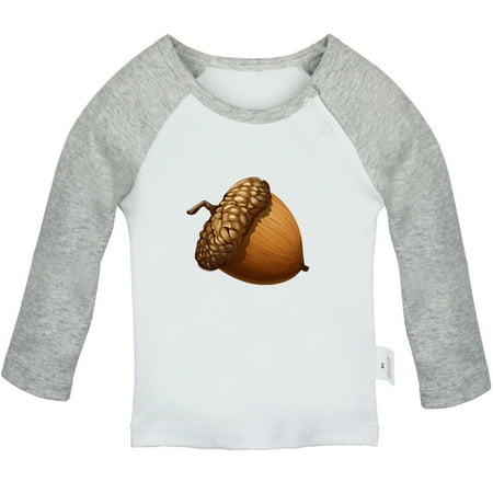 

Nature Pattern Acorn T shirt For Baby Newborn Babies T-shirts Infant Tops 0-24M Kids Graphic Tees Clothing (Long Gray Raglan T-shirt 0-6 Months)