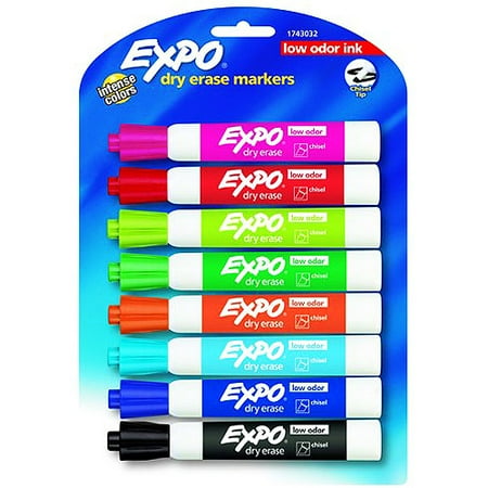 Expo Low Odor Dry Erase Markers, Assorted Colors, 8-Pack - Walmart.com