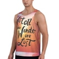 thumbnail image 2 of Xecao Not All Who Wander Are Lost Men's Tank Top Workout Quick Dry Sleeveless Gym Jogging Muscle Shirts Summer Swim Beach Tops, 2 of 9