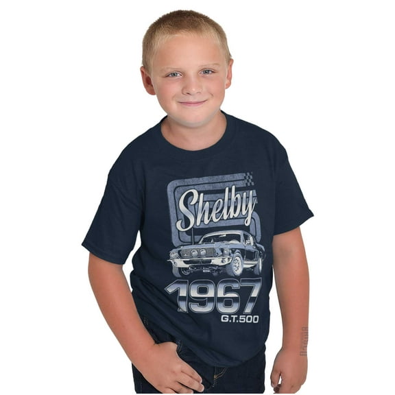 Shelby GT 500 Classic Muscle Car Crewneck T Shirts Boy Girl Teen Brisco Brands XS