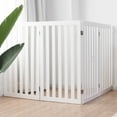 thumbnail image 4 of Gymax 35'' Configurable Folding Free Standing 4 Panel Wood Pet Dog Safety Fence White, 4 of 10