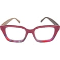 thumbnail image 2 of EYEGEMS Brand Eyeglasses +1.50 Women Eco Friendly Sustainable  Reading Glasses  Ladies Walnut Wood Red  & Multicolor 0552, 2 of 7