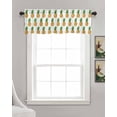 thumbnail image 3 of Summer Pineapple Linen Curtain Valance for Bedroom/Bathroom/Kitchen/Office/Living/Dining Room Windows,Exotic Tropical Fruit Geometric Stripes Pocket Topper Drapes Decorative Cafe Drapery Panel 60x18, 3 of 6