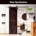 thumbnail image 3 of Homacer 5-in-1 Design 22'' W x 84'' H x 1-3/8'' D Solid Wood Barn Door, Finished and Unassembled, with Pre-drilled Holes for Easy Assemble and Pre-routed Groove, Interior Only (Red Mahogany), 3 of 7