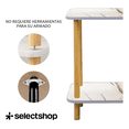 thumbnail image 2 of Mesa Centro Lateral Minimalista Madera Doble Repisa 60cm Color Blanco, 2 of 6