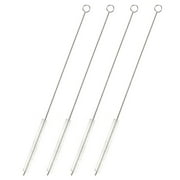 4-Pack Metal Straw Cleaner - Extra Long Stainless Steel Portable Brush for Cleaning Reusable Drinking Straws, Water Bottles and Pipes (12 in)