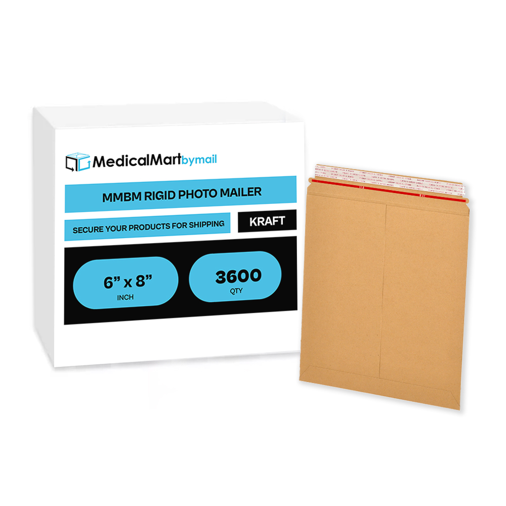 SSBM Kraft Rigid Mailers 6" x 8" Self-Seal Mailers Ideal for Flat Artwork, Images, and Sheets in Bulk 3600 Pieces