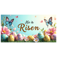 thumbnail image 1 of He is Risen Cross Banner Christian Easter Lily Backdrop Religious Event Church Decor Spring Decoration Background Party Supplies Celebration, 1 of 4