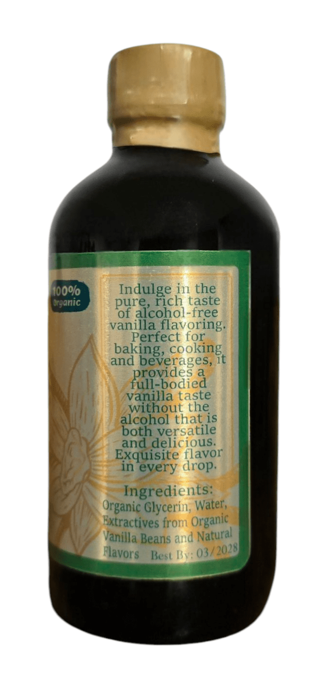 Organic - Alcohol-Free Vanilla Flavoring - 4 oz