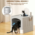 thumbnail image 2 of Extra Large Foldable Cat Litter Box with Litter Scoop, Front Entry Top Exit Cat Litter Pan with Lid, Enclosed Anti-Splashing Kitty Litter Box, Drawer Type Cat Litter Easy Cleaning and Scoop, Gray, 2 of 8