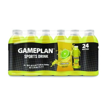 Niagara Gameplan Sports Drink, Lemon Lime, 20 oz Bottle, 24/Carton