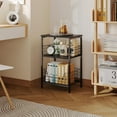 thumbnail image 4 of X-cosrack End Table,3 Tier Industrial Side Table,Wood & Metal Frame Nightstand Storage Shelf for Living Room Office Hallway(Black), 4 of 11