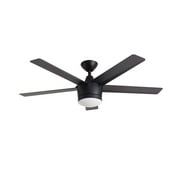 Home Decorators Collection Merwry 52 in. Indoor Matte Black Ceiling Fan with Integrated LED Light Kit and Remote Control (NEW OPEN BOX)