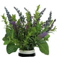 thumbnail image 5 of Admired by Nature ABN5P023-NTRL Artificial Lavender with Mixed Plant Foliage Striped Vase - Purple, 5 of 6