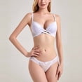 thumbnail image 6 of Levmjia Women Floral Lace Lingerie Set Two Piece Panty Adjustable Thin Straps Underwire Support Thin Cup Soft Breathable Outfit Daily Honeymoon Romantic Private Bedroom Night, 6 of 9