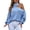 Blue, variant on Vedolay Cropped Sweaters for Women Striped 2023 Long Sleeve Ribbed Knit Loose Oversized Pullover Sweaters,Gray XL