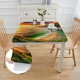 thumbnail image 2 of Acheng Sunset Green Hill Landscape Square Tablecloth Outdoor Picnic Camping and Indoor Kitchen Dining Party 100% Polyester Fiber 36*36, 2 of 8