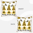 thumbnail image 3 of Fotbe Sunflower Gnome Pattern Velvet Decorative Throw Pillow Covers with Elegant Piping, Soft Plush Cushion Cover for Sofa, Bed, Car, Office-20"x20", 3 of 8