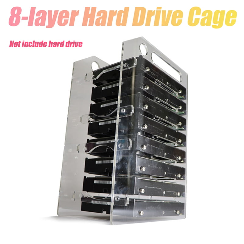 ulykke hydrogen Creed 3.5 Inch HDD Hard Drive Cage 8X3.5 Inch HDD Cage Rack DIY Case for BTC  Mining Computer Storage Expansion - Walmart.com